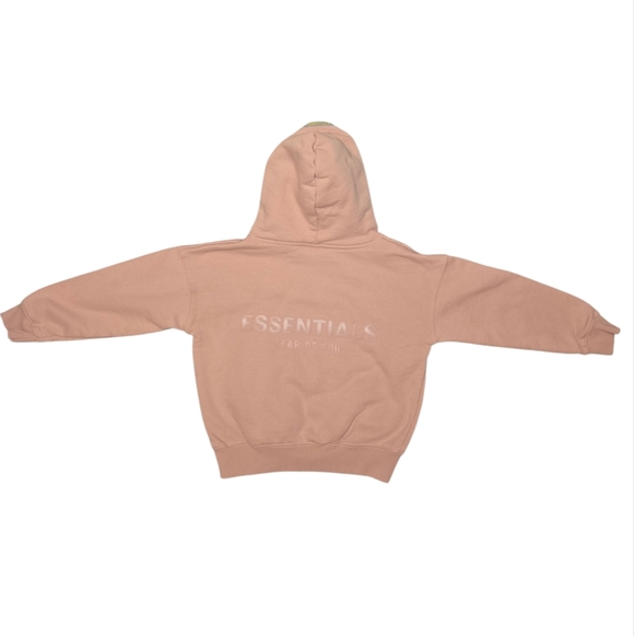 Fear of God Essentials Kids Pullover Hoodie 'Matte Blush' Size 8/M - Picture 4 of 9